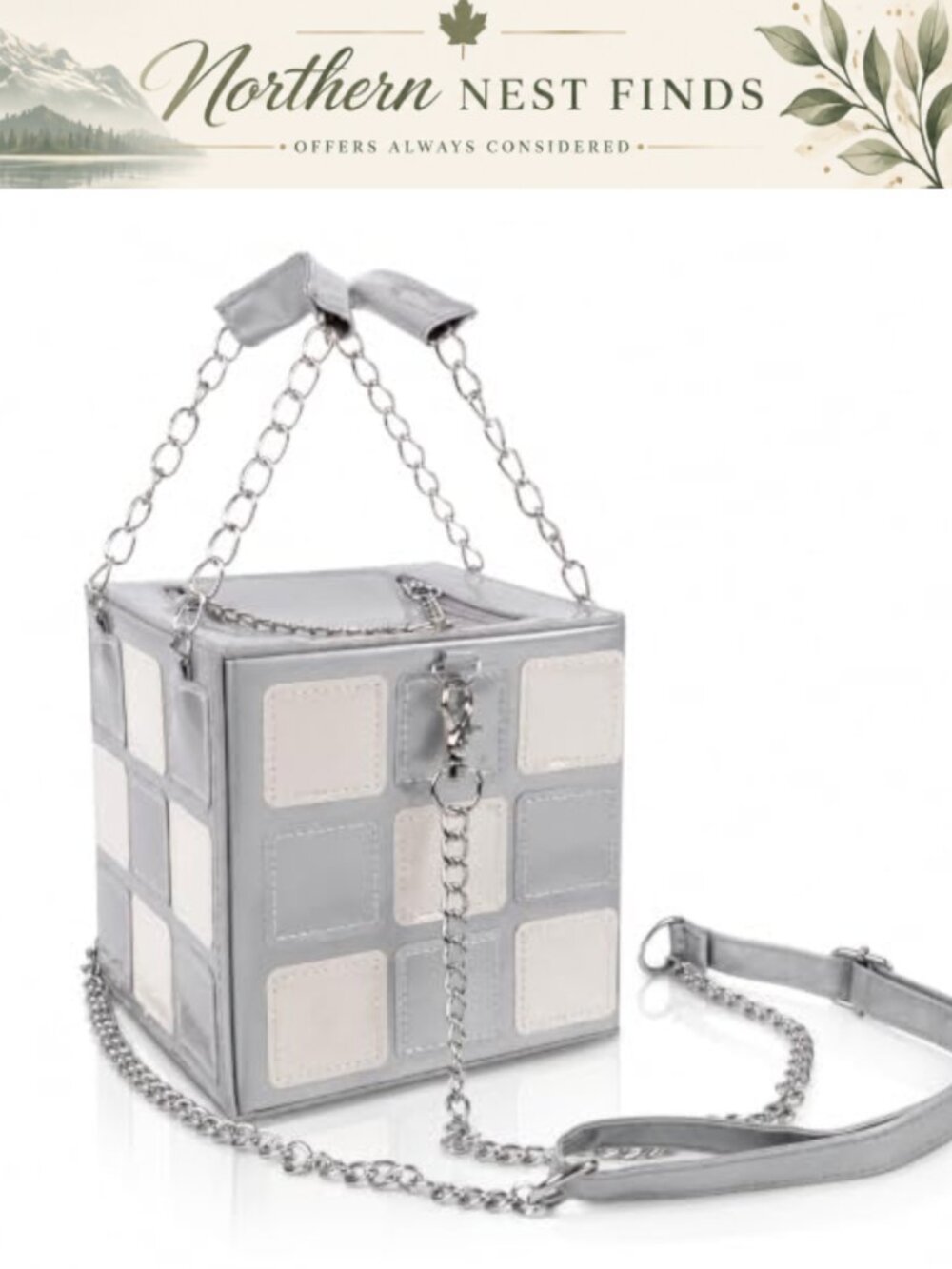 PU Cube Handbag Crossbody Clutch